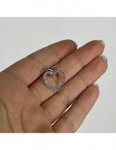Ciondolo Oro Bianco Cuore Con ZIrconi [ee0e6090] 2