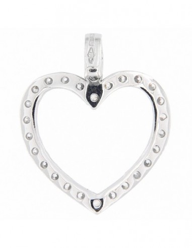 Ciondolo Oro Bianco Cuore Con ZIrconi [a5cf78e4]