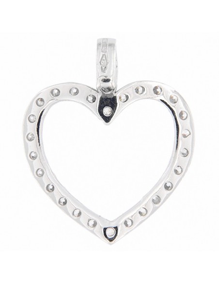 Ciondolo Oro Bianco Cuore Con ZIrconi [a5cf78e4]
