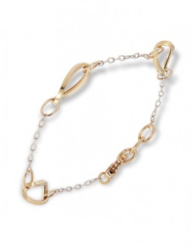 BRACCIALE ORO BIANCO/ROSA CON MAGLIE PIU GRANDI AL [a2ff2015]