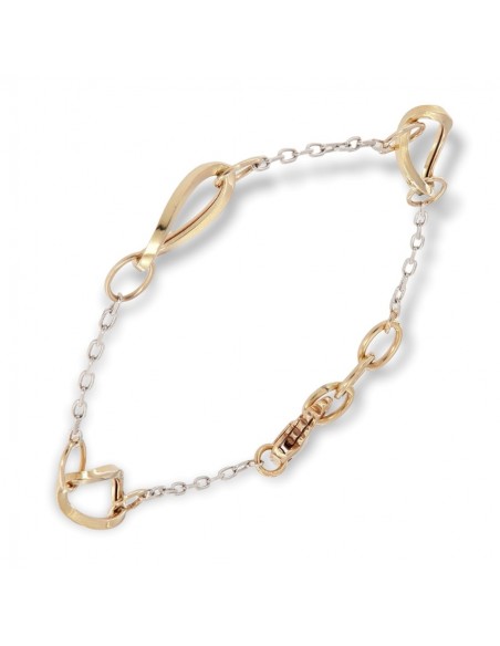 BRACCIALE ORO BIANCO/ROSA CON MAGLIE PIU GRANDI AL [a2ff2015]