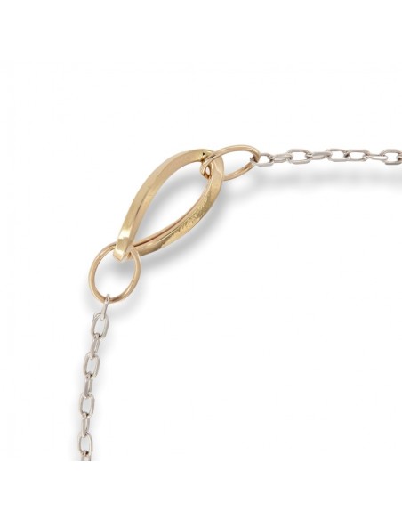 BRACCIALE ORO BIANCO/ROSA CON MAGLIE PIU GRANDI AL [3ad7442a]