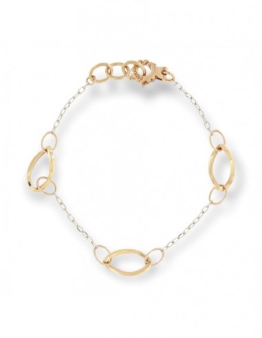BRACCIALE ORO BIANCO/ROSA CON MAGLIE PIU GRANDI AL [3f870334]