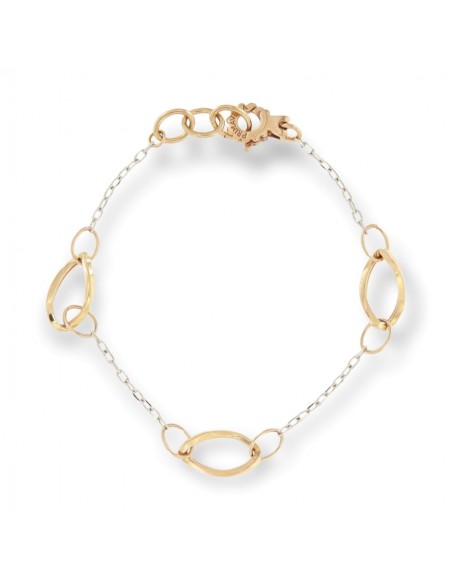 BRACCIALE ORO BIANCO/ROSA CON MAGLIE PIU GRANDI AL [3f870334]