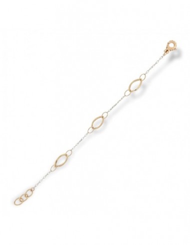 BRACCIALE ORO BIANCO/ROSA CON MAGLIE PIU GRANDI AL [889ac230]
