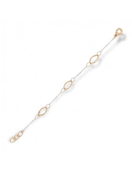 BRACCIALE ORO BIANCO/ROSA CON MAGLIE PIU GRANDI AL [889ac230]