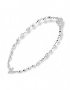 Bracciale Oro Bianco Rosario Sfere Sfaccettate [dd66b5fd]