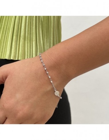 Bracciale Oro Bianco Rosario Sfere Sfaccettate [d85b03ec]