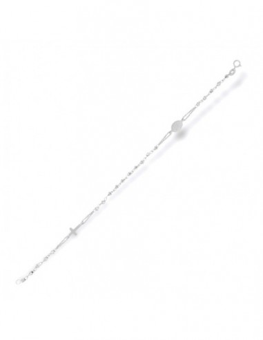 Bracciale Oro Bianco Rosario Sfere Sfaccettate [b330c6fb]