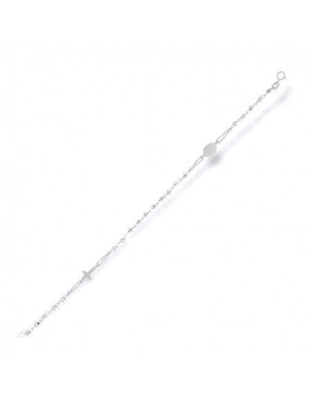Bracciale Oro Bianco Rosario Sfere Sfaccettate [b330c6fb]