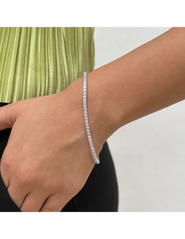 Bracciale Oro Bianco Tennis Zirconi Bianchi 2,5MM [4d1c08e9]