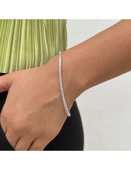Bracciale Oro Bianco Tennis Zirconi Bianchi 2,5MM [4d1c08e9]