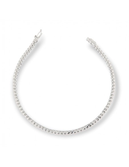 Bracciale Oro Bianco Tennis Zirconi Bianchi 2,5MM [ff518ef3]