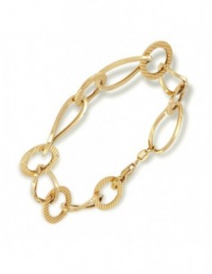 Bracciale Oro Giallo Maglie Ovali E Tonde Rigate [2da4ae11]