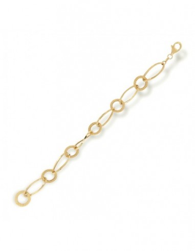 Bracciale Oro Giallo Maglie Ovali E Tonde Rigate [c5fbeb7b]