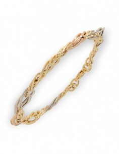 Bracciale Oro Giallo e Bianco Grumetta 1+1 [9077daab]