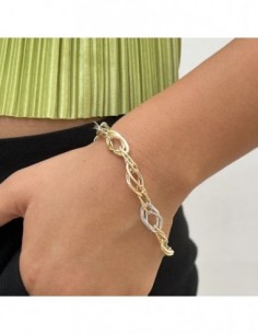 Bracciale Oro Giallo e Bianco Grumetta 1+1 [9077daab] 2