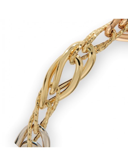 Bracciale Oro Giallo e Bianco Grumetta 1+1 [bc75a4d9]