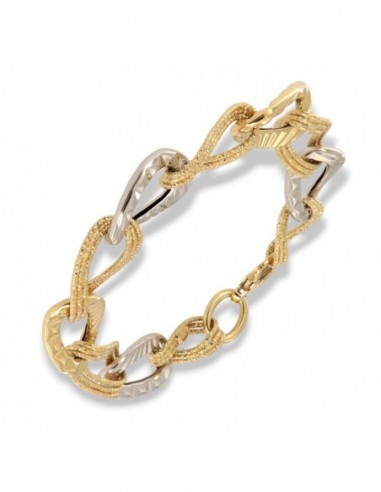Bracciale Oro Giallo Grumetta Maglie Alternate [5253007b]
