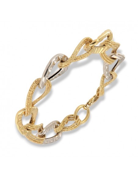 Bracciale Oro Giallo Grumetta Maglie Alternate [5253007b]