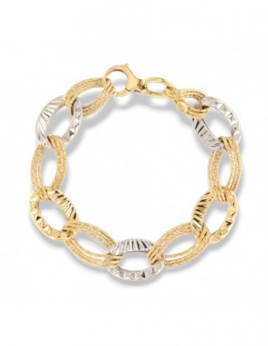 Bracciale Oro Giallo Grumetta Maglie Alternate [4197ab0e]