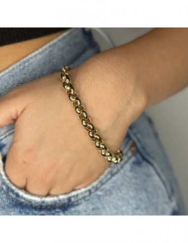 Bracciale Oro Giallo Maglia Rollo Liscia Grande [55eca760]