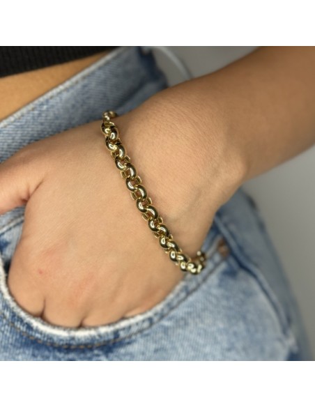 Bracciale Oro Giallo Maglia Rollo Liscia Grande [55eca760]
