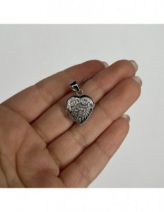 Ciondolo Oro Bianco Cuore Portafoto Apribile [700175dd] 2
