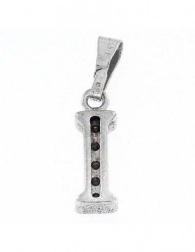 Ciondolo Argento Rodiato Lettera I Con Zirconi [f32468a2]