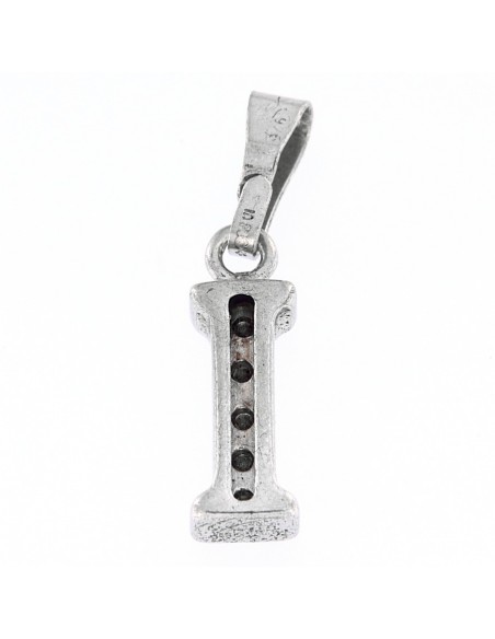 Ciondolo Argento Rodiato Lettera I Con Zirconi [f32468a2]