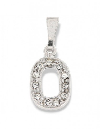 CIONDOLO ARGENTO RODIATO LETTERA O CON ZIRCONI [2f6e5e40]