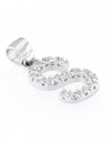 Ciondolo Argento Rodiato Lettera S Con Zirconi [5e8f2c0d]