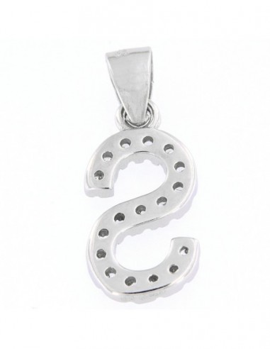 Ciondolo Argento Rodiato Lettera S Con Zirconi [5bdf6b13]