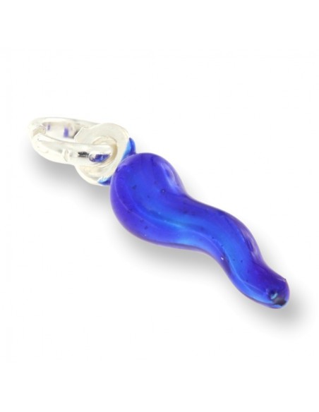 Ciondolo Argento Rodiato Corno Blu Elettrico 18MM [0b1eaacf]