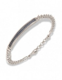 Bracciale Argento Rodiato Piastra Centrale Zirconi [2dd10a98]