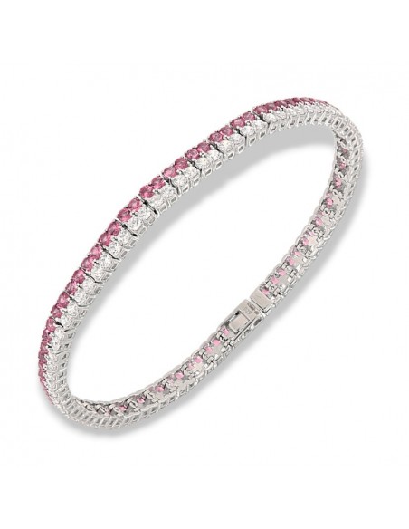 Bracciale Argento Tennis Rosso Bianco 2MM 18CM [ef42cd89]
