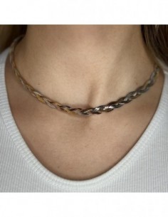 Collana Acciaio Coda Di Topo Intrecciata 3 Colori [022d0239] 2
