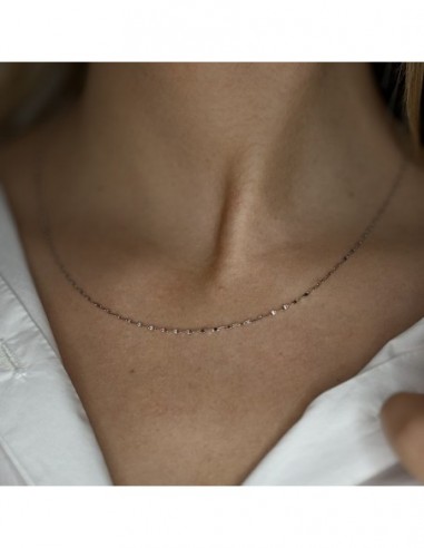 Collana Oro Bianca Maglia Marina Sottile [d1548beb]