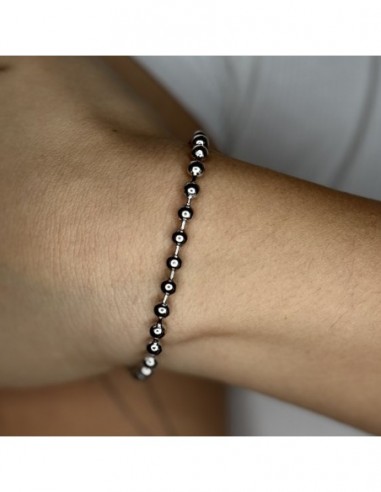 Bracciale Acciaio Sfere 4MM [f52d8587]
