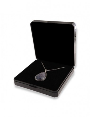 CIONDOLO ARGENTO RODIATO CORINDONE BLU ZIRCONI [0c954c0c]