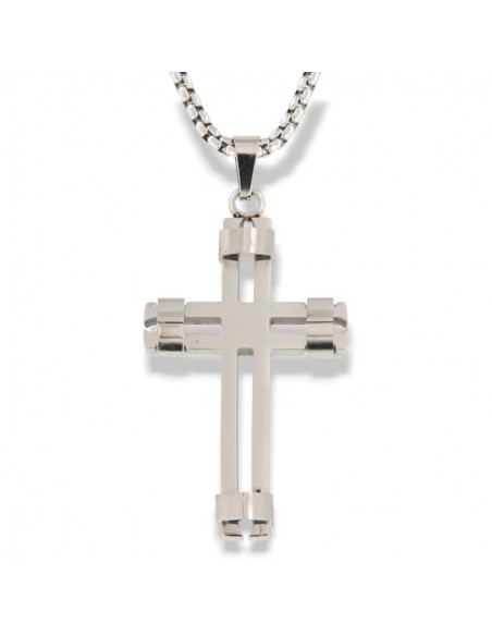 Collana Acciaio Crocifisso Pendente 12,75GR [75bce881]