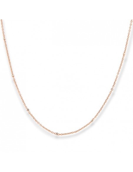 Collana Oro Rosa Rollina Cubetti Oro Bianco Sfaccettati [26293b05]