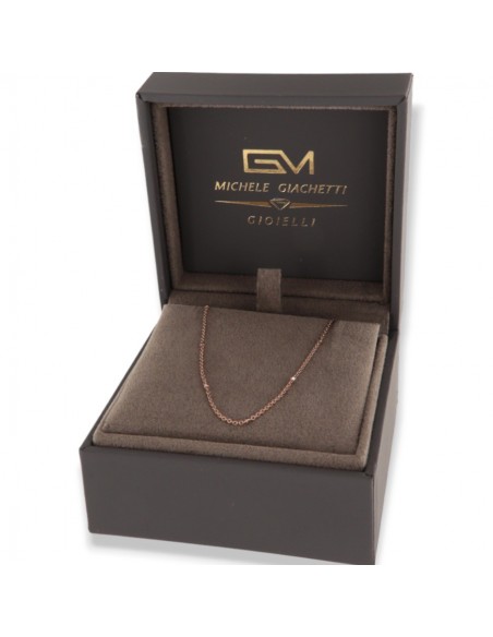 Collana Oro Rosa Rollina Cubetti Oro Bianco Sfaccettati [53370e9c]