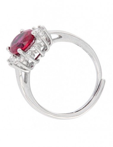 Anello Argento Rodiato Principessa Rosso 9x7MM [1d9cf476]