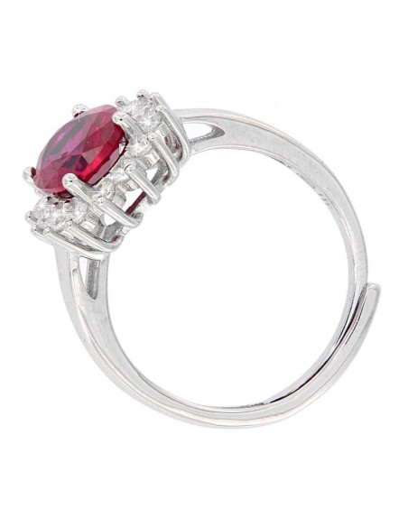 Anello Argento Rodiato Principessa Rosso 9x7MM [1d9cf476]