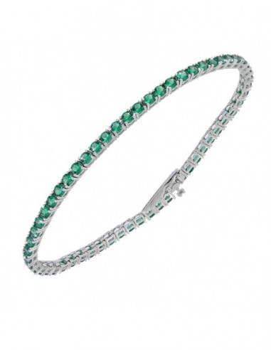 Bracciale Argento Tennis Zirconi Verdi 3MM 20CM [6ab9b48d]