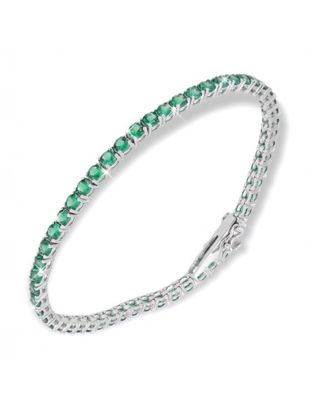Bracciale Argento Tennis Zirconi Verdi 3MM 18CM [77cc9529]