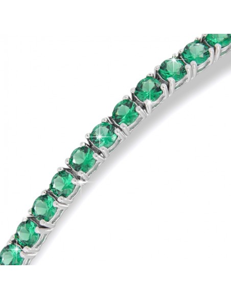 Bracciale Argento Tennis Zirconi Verdi 3MM 18CM [56e33548]