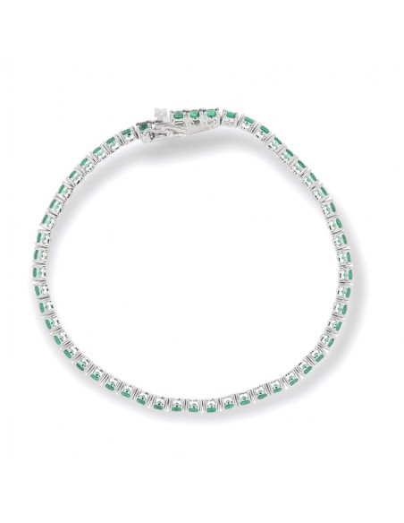Bracciale Argento Tennis Zirconi Verdi 3MM 18CM [e1fef44c]