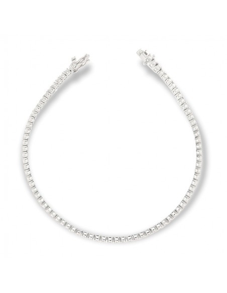 Bracciale Argento Tennis Zirconi Bianchi 2MM 20CM [dadd05ee]
